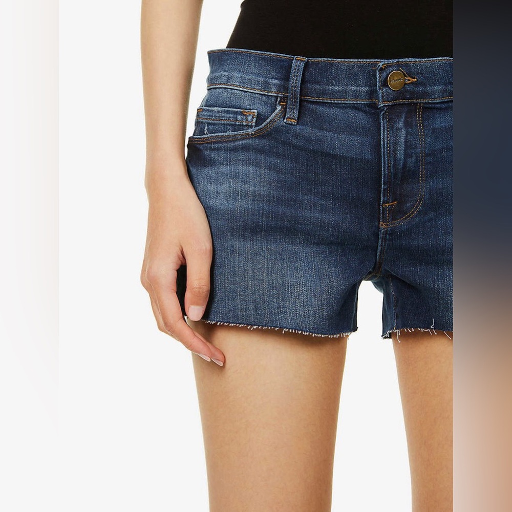 Frame Le Cut Off Mid-Rise Slim Fit Denim Shorts Festival Outfit | Size 27 - Picture 4 of 15
